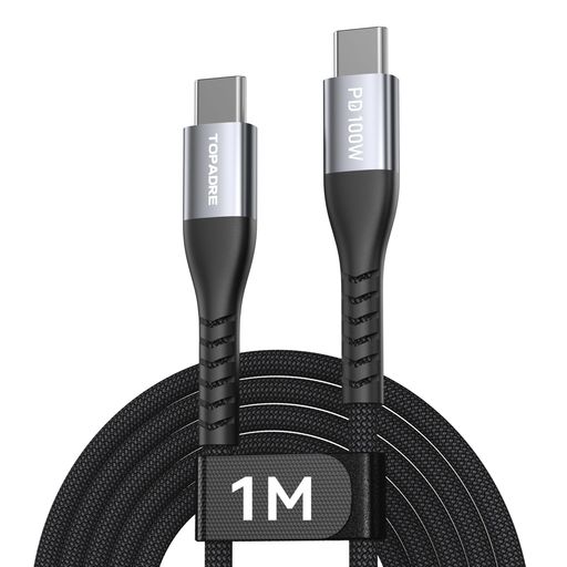 TOPADRE USB Type-C ケーブル 100W 5A PD 3.0 対応 急速充電 ナイロン編み 断線防止 USB-C to USB-C 充電 ケーブル MacBook/iPhone/iPad/Galaxy/Androidスマホ 等対応