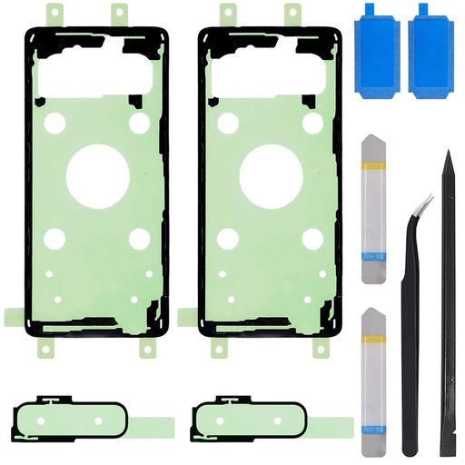 ZHUROUPUforSamsungギャラクシーS10G973のための電池カバー接着剤、カメラフレームの付着力のステッカーテープおよび電池の接着剤(2PCS)が付いているforSamsungギャラクシーS10G973U
