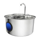 ステンレス製猫自動給水器犬水飲み器3L大容量ペット水飲み器水量目視可能室内静音自動給水器猫&犬&小動物用簡単清掃