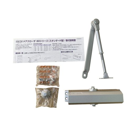 日本ドアーチェック製造ニュースタースタンダード型ドアクローザストップ付シルバー1831個