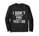 プールプレーヤーコスチューム 面白いビリヤード ギャグ ゲーマー プールゲーム用 長袖Tシャツ