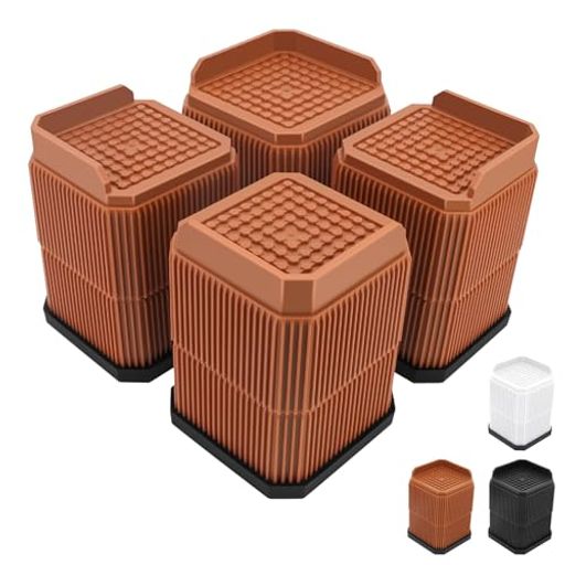 Umelee洗濯機かさ上げ台9.4cm高さ調整6.4cm足対応高さ調節器具家電・家具向け振動・騒音軽減滑り止め耐荷重1000kg4個セットブラウン