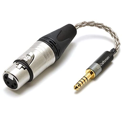 GUCraftsman4.4mm五極バランス(オス)変換4PinXLRバランス(メス)ポータブルイヤホンアダプター6N単結晶銀ケーブルイヤホンジャック変換ケーブル