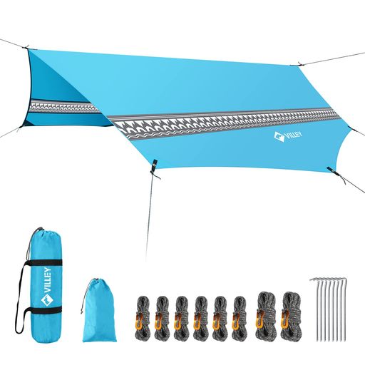 VILLEYタープキャンプタープサンシェルターテントタープ天幕3.5x3mPUコーティング難燃性素材紫外線カッ..