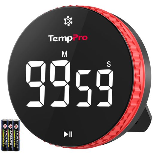 【100時間】ThermoPro キッチンタイマー 無音設定可能 カウントダウン・アップ 見...