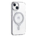 iPhone15用ケースMagSafe対応スタンド機能付き横縦対応米軍MIL規格耐衝撃ワイヤレス充電対応クリアシンプルで高級