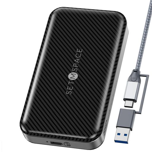 SETMSPACEssd外付けUSB3.2GEN2USB-C(20Gbps)最大読出速度2060MB/SWindows/MacOS/Linux/Android/iPadOSに対応サイズ:115*63.15*21mm容量:512G