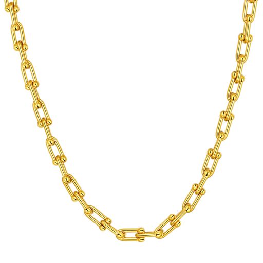 [ChainsHouse] Uチェーン ネックレス レディース チョーカー シンプル ステンレス k18金仕上げ アクセサリー