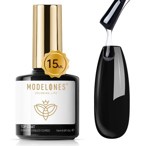 Modelonesジェルネイルトップコートベースコート15mlノンワイプ拭き取り不要大容量UV/LED対応ジェルネイルカラージェルセットポリッシュネイルジェル
