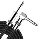BTTIMEギターシールドギターケーブル楽器用ケーブルS-L型プラグノイズキャンセル高耐久ナイロン断線しにくい軽量ベース/キーボード/ドラム/アンプ対応(2M)(2)