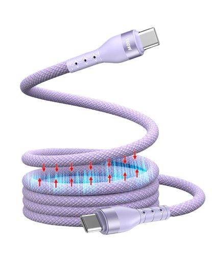 TOMSINGUSBCケーブル磁気付き磁石自動収納スパイラルケーブルマグネット吸着自己巻き取りcケーブル100W急速充電形状記憶480Mpbsデータ転送TypeC充電ケーブルfor(2.0)