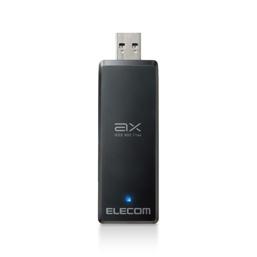 USB3.0に対応し、パソコンに装着するだけで高速な無線通信を実現するWi-Fi 6(11ax)・USB3.0対応1201Mbps無線LANアダプターです。 5GHz帯(11ax/ac/n/a)は最大1201Mbps、2.4GHz帯(11ax/n/g/b)は最大574Mbpsの高速通信が可能です。(規格値) 他の端末と同時にデータを受信・処理することができるMU-MIMO機能を搭載しています。 ※ルーター側もMU-MIMOに対応している必要があります。 ルーターから離れた場所でも集中した電波を受信できる「ビームフォーミング」機能にも対応し、快適に通信が可能です。 ※ルーター側も「ビームフォーミング(Z)」に対応している必要があります。 自社環境認定基準を1つ以上満たし、『THINK ECOLOGY』マークを表示した製品です。