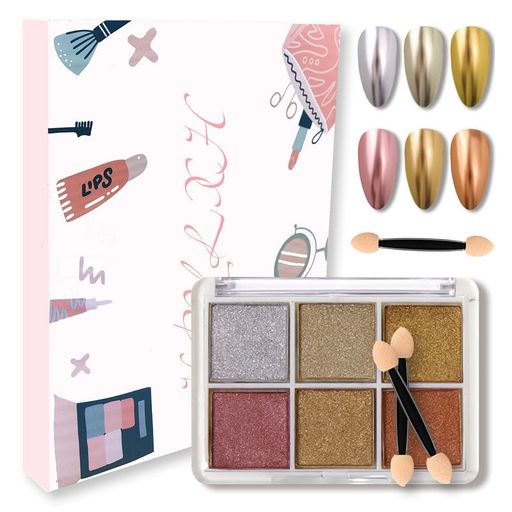 HRYLXH6色セットミラーネイルネイルパウダージェルネイルネイルパウダーネイルパウダーホームサロンやネイルサロンに適しています