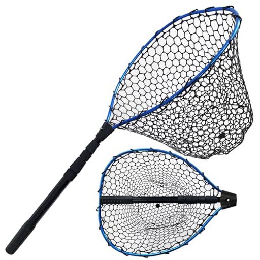 PROFISHING伸縮式162cmゴム製のフィッシングネットランディングネット中型~大型魚対象/軽量アルミボデ..