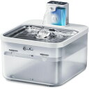 DownyPawsコードレス猫用給水器充電式自動猫給水器4000mAh大容量バッテリーポンプステンレストレイ付き活性炭フィルター1枚5段階ろ過システム