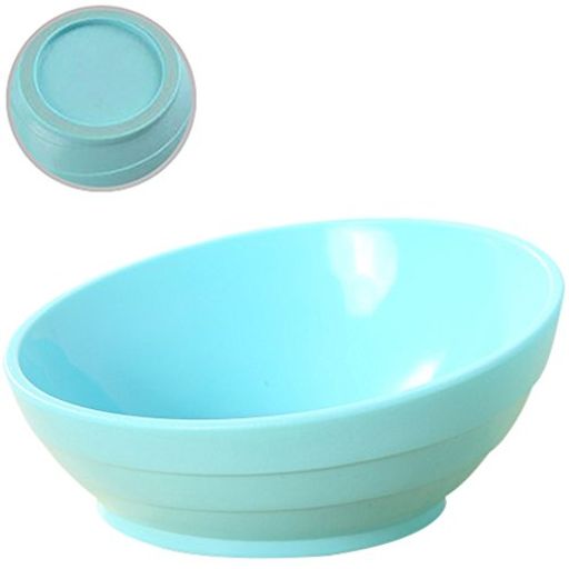 ペット用食器キャットボウルペットフード入れペットディッシュゴム付き滑り止め傾斜デザイン(ブルー)