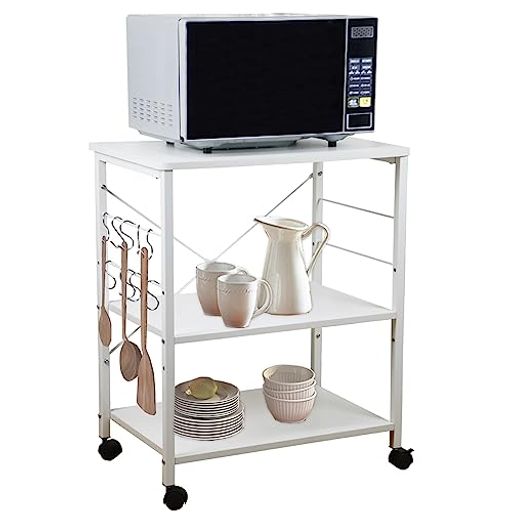 樂天商城 - GIORSEN3段式キッチンワゴンキャスター付きスリム省スペース家電や器具収納ラック電子レンジ台簡単組立レンジラックキッチンラック耐荷重50kg新生活入学式引越し祝い新居祝いギフト幅60x…