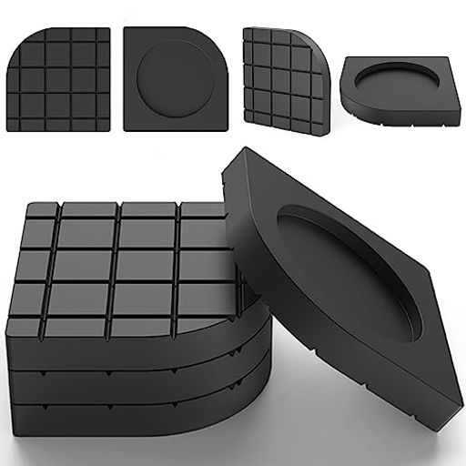 DEWEL洗濯機防振ゴム防振ゴム8枚入りかさ上げ振動吸収マット振動軽減高さ調整底上げ防音揺れ防止滑り止め防震