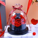 プリザーブドフラワー(クマさんと一輪の薔薇/レッド)永遠の花バレンタインデークリスマス母の日記念誕生日プレゼント高級ギフトボックス(4)