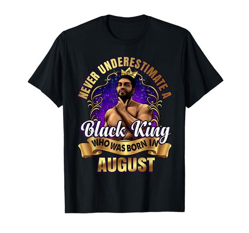 黒人男性プライドメラニンのためのブラックキング8月の誕生日プレゼントTシャツ