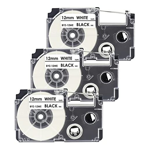 UNOKA互換カシオネームランドテープ12mm白地黒文字ラベルライターテープXR-12WENameLand12mmカートリッ..