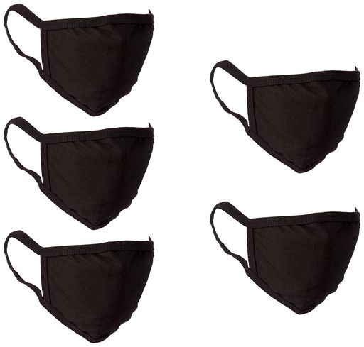 [デバイス]洗える布マスクMSK001ZO5BKFブラック5枚セット