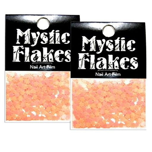 ミスティックフレースネイル用ストーンルミネオレンジフラワー0.5g2個セット