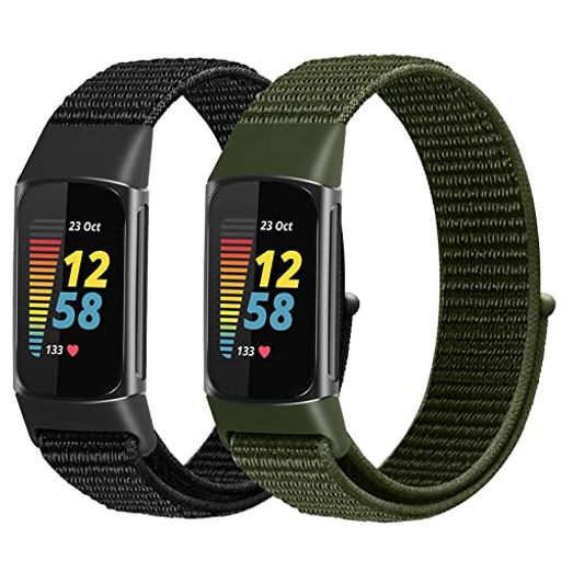 コンパチブルFitbitCharge5バンド柔らかい通気性軽量調整可能な伸縮性ベルト交換用ベルト女性と男性に向け