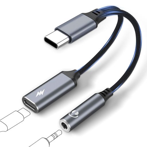 2in1 タイプc イヤホンジャック 3.5mm 変換 タイプc 3極/4極 通話/音楽両用 HiFi音質 Usb-c 30W充電 Type C全対応