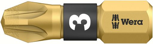 WERAヴェラダイヤモンドコーティングポジドライブネジ用ドライバービット差込6.35mm刃先サイズPZ3全長2..