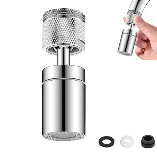 乐天商城 - HEXATIZO蛇口シャワーヘッド節水360°回転防溅加長蛇口延長先端キッチン浴室水道蛇口部品交換全銅製接続口(シルバー)1個