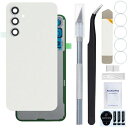ZHUROUPUギャラクシーA545GSM-A546BのforSamsungギャラクシーA54SM-A546U(白い)のための前取付けられたカメラレンズそして防水前切口のステッカーが付いている背部ガラスカバー取り替え電池のドア