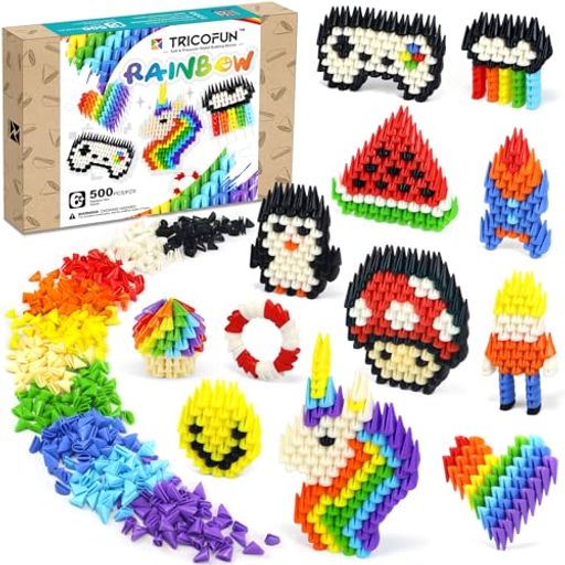 折り紙手芸から生まれたブロック玩具・トリコファンレインボーセット