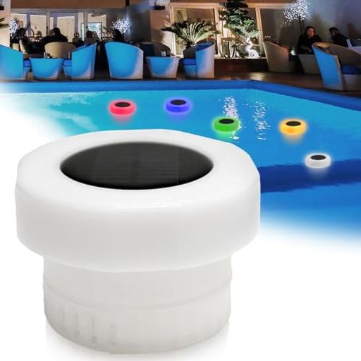 フローティングライトソーラー充電7色変換IP68防水水に浮かぶ電飾浮遊塩素ディスペンサープール/温泉/ホットタブ/スパのナイトタイムを彩る