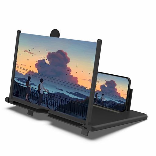 AnT【2023年】10月に新しくアップグレードHDスクリーンアンプ16インチ360°自由回転折りたたみ可能5倍拡大目の保護目の疲労を軽減しますスマートフォン画面増幅ブラック(黒)