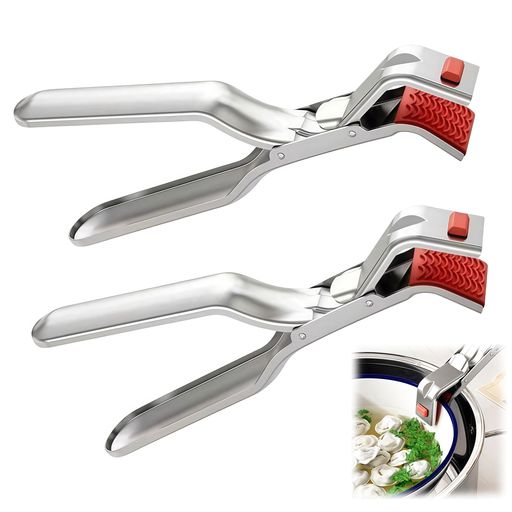 AkNebriax2個クリップ専用取っ手火傷防止耐熱多機能シリコンノンスリップ断熱オーブンお皿フライパンクランプホルダーオーブン用業務用キッチンツールレストランエアフライヤーつかみ…