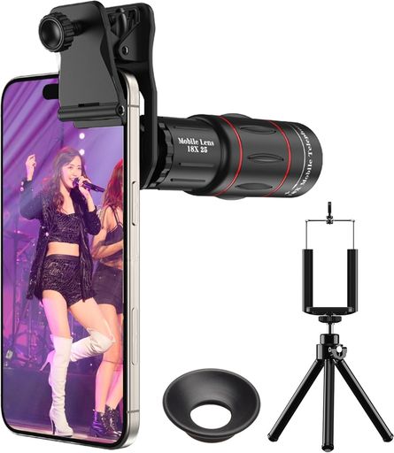 【プロ光学レンズ生産者】 APEXEL スマホ望遠レンズ 単眼鏡 【ライブ専用18倍/94g軽量/対応性向上】 コンパクト 持ち運びやすい クリアで鮮明な写真撮る スマホレンズ スマホに簡単装着 専…