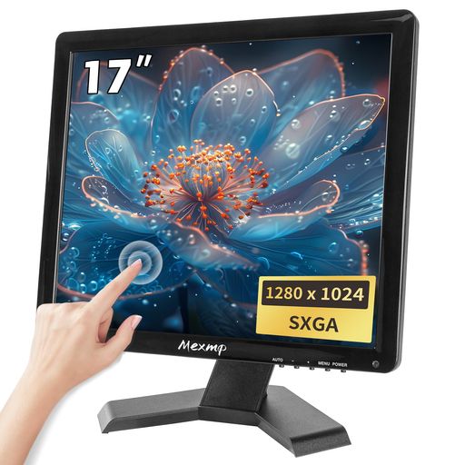 Mexmp 17インチ マルチタッチ対応 TFT液晶モニター (1280x1024) 10点静電容量式 HDMI/VGA/AV/USB/BNC入力 内蔵スピーカー POS/ゲーム機/PC用