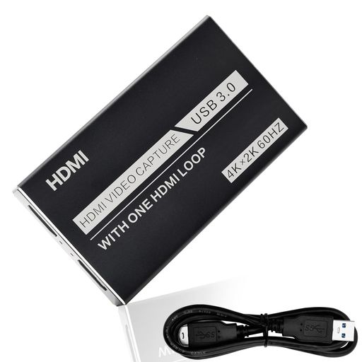 4K HDMI キャプチャーボード ビデオ ゲームキャプチャー USB3.0 60FPS パススルー フルHD ビデオキャプ..