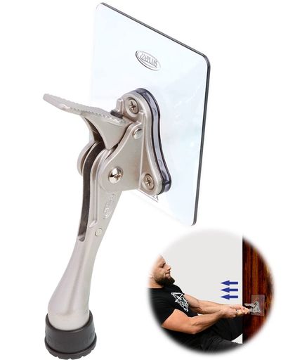 HASHIドリル要らずの貼り付け型ドアストッパーワンタッチドアストッパー4インチワンタッチキックダウン..