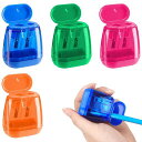 鉛筆削りミニ二重穴手動携帯鉛筆けずりオフィス用品学習用品勉強、筆記、製図持ち運び可能で再利用可能な多機能オフィス文具円形三角形六角形対応【4個】