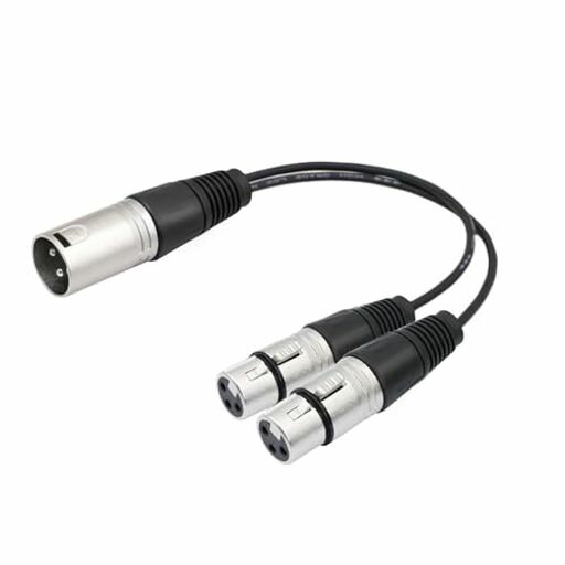 マイクケーブル, EIGHTNOO XLRケーブル キャノンケーブル マイクXLR (オス) to 2-XLR(メス) XLR ケーブル 分岐 30cm 3ピン Y型 XLR バランスケーブル マイク録音用 プロ録音 コンデンサマイク等