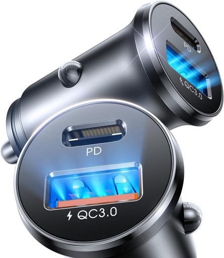 【令和6年シガーソケット急速充電】LISENシガーソケット2ポートUSB&USBCPD65W+QC30WPPS/超急速充電/全金属軽量TypeCカーチャージャー12V/24V車対応USB車載充電器iPhone16