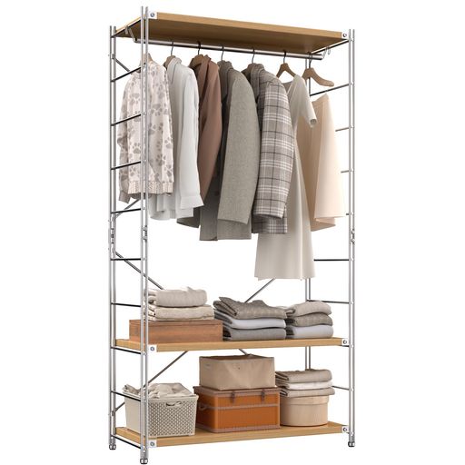 Other - HOMNITURE ハンガーラック - 頑丈で耐久性があり、強力な耐荷重 | 大容量 3段 服 収納 洋服ラック | 家庭、オフィス、店舗に最適 | 大人と子供の衣類収納ニーズを完璧に満たします、幅86x奥行…