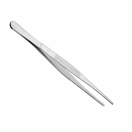 BRIIKPPステンレス鋼のまっすぐな鈍いピンセット修理、バーベキュー、補助工具250mmの長さデイリーガー..