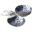 エールネット(ALE-NET) 中鉢 ボウル W17×D17×H5CM 藍友禅 取鉢揃 陶器 美濃焼 日本製