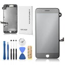 SZMiPhone8plus修理交換用フロントパネルセット液晶パネルセットタッチパネル修理パーツ(スピーカー+フロントカメラ付き)ホームボタン無し(8plus黒)