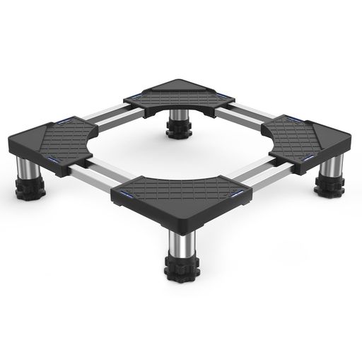 洗濯機台嵩上げ台底上げ4足鋼管8本式かさ上げ冷蔵庫置き台昇降可能奥行/幅:53.5~71cm高度調節12.5~15.5..