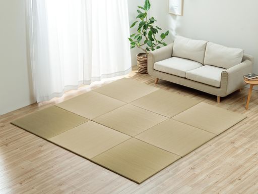 イケヒコい草ラグ畳帖システムユニット置き畳マットハイハイ畳半畳約70x70cm日本製国産ナチュラルキッ..