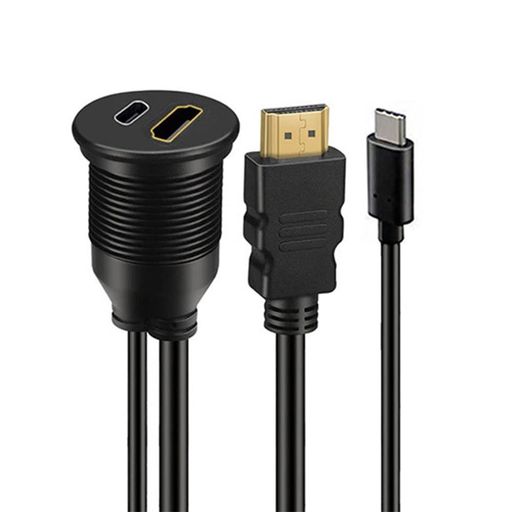 XIWAI2ポート防水防塵USB-CTYPE-CUSB2.0&HDMI4Kラッチマウントフラッシュケーブル延長ダッシュパネル用3.3フィート XIWAI2ポート防水防塵USB-CTYPE-CUSB2.0&HDMI4Kラッチマウントフラッシュケーブル延長ダッシュパネル用3.3フィート